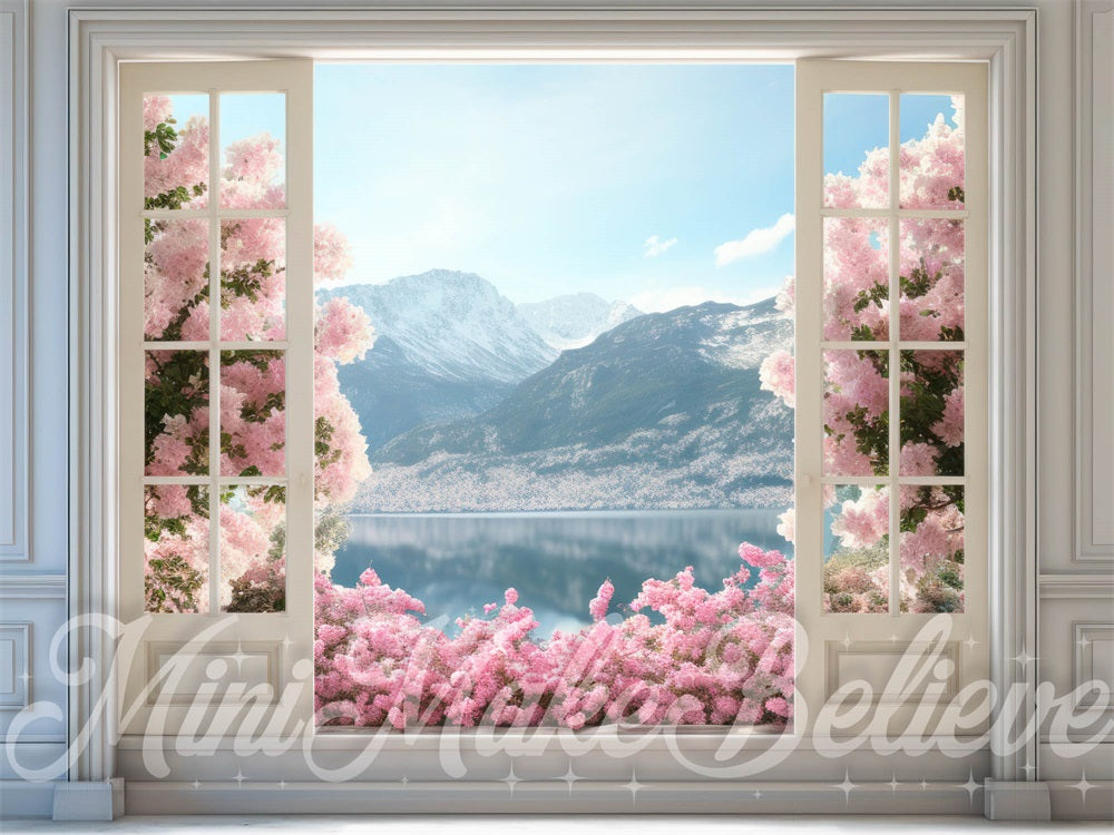 Kate Spring Door Flowerfield Mountains Backdrop Designed by Mini MakeBelieve
