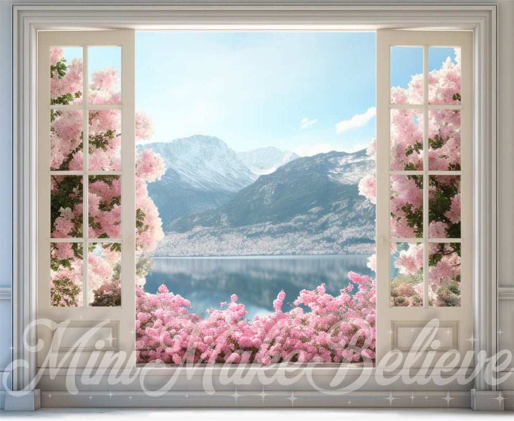 Kate Spring Door Flowerfield Mountains Backdrop Designed by Mini MakeBelieve