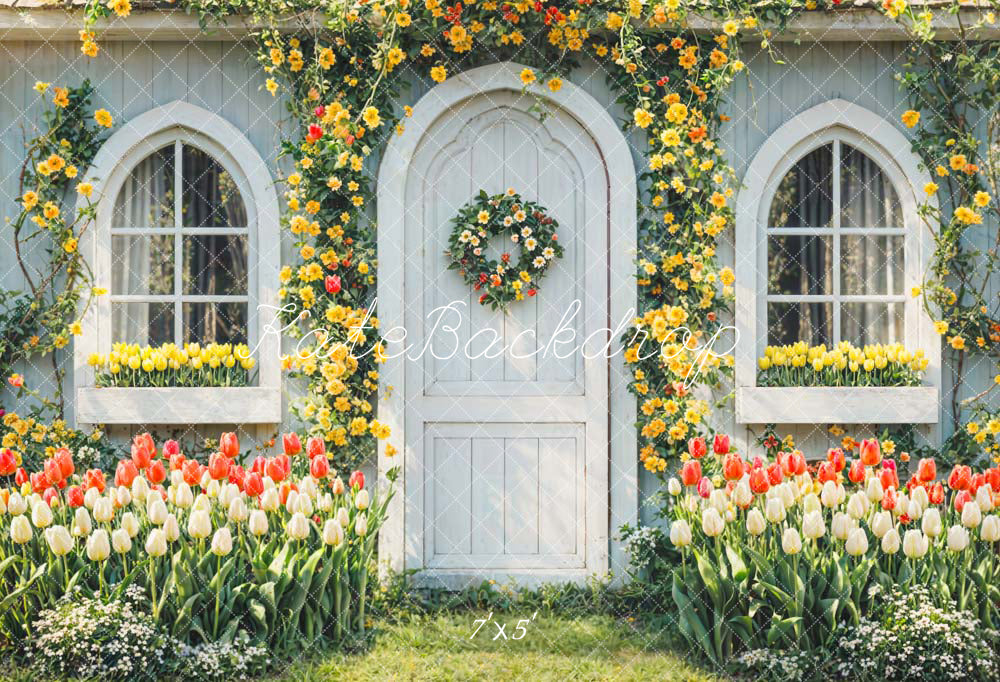 Kate Spring Flowers House Backdrop Designed by Chain Photography