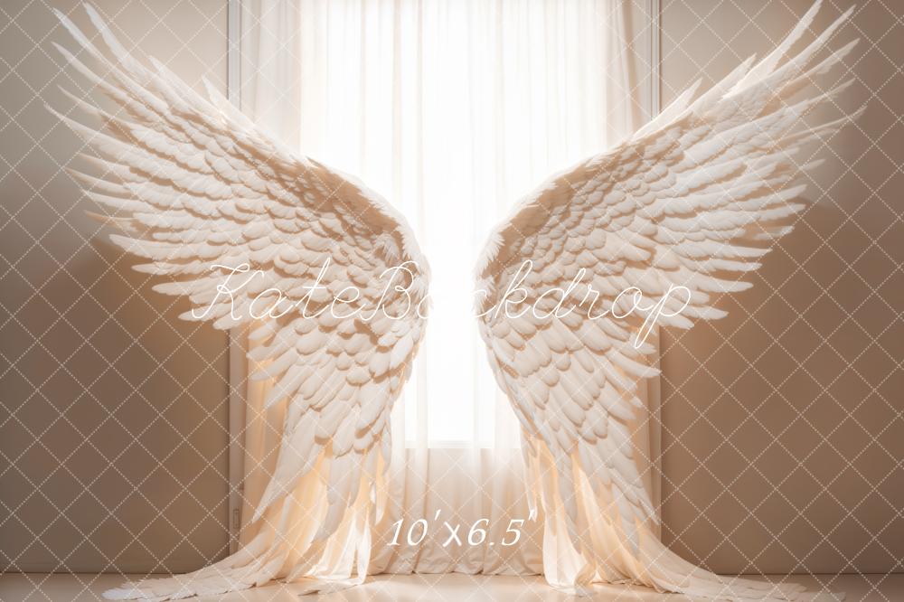 Kate White Angel Wing Curtains Backdrop Designed by Chain Photography