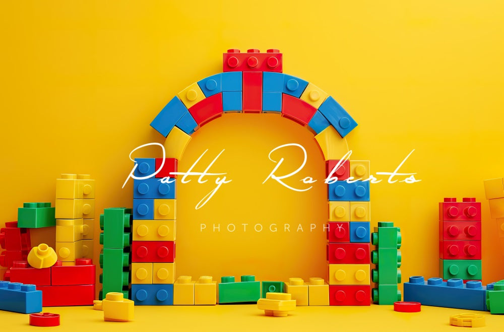 Kate Yellow Lego Bricks Backdrop Designed by Patty Robert