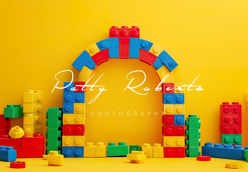 Kate Yellow Lego Bricks Backdrop Designed by Patty Robert -UK