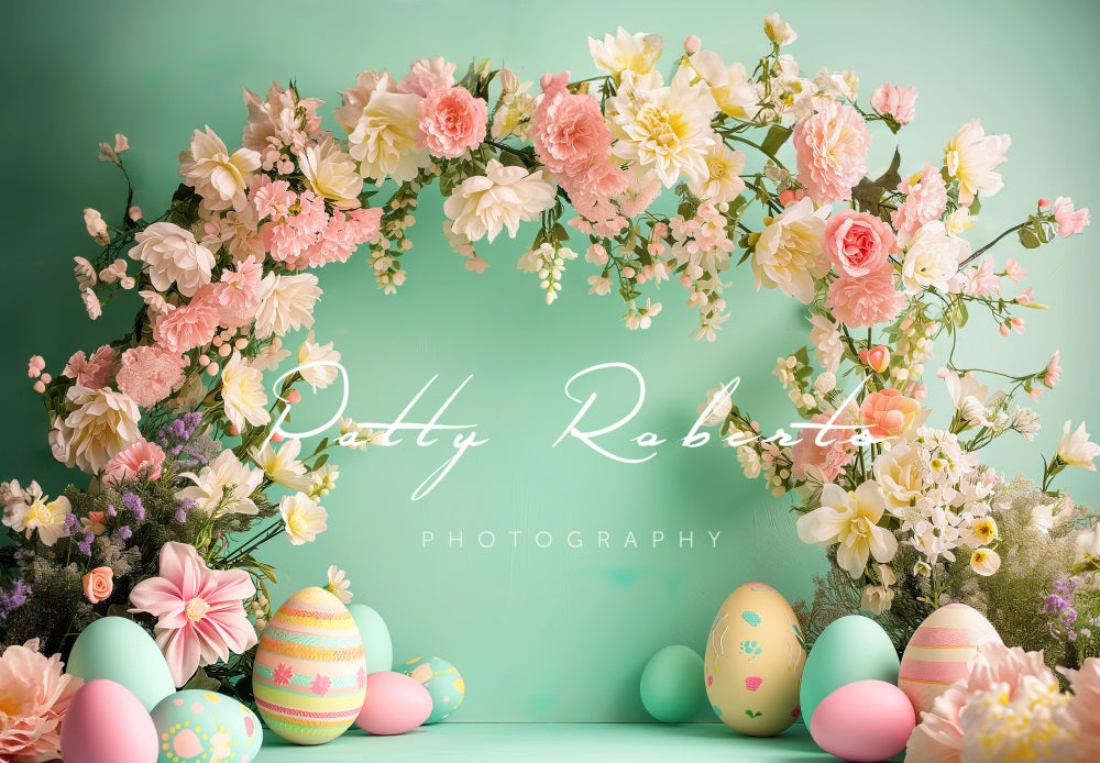 Kate Green Easter Flower Arch Backdrop Designed by Patty Robert