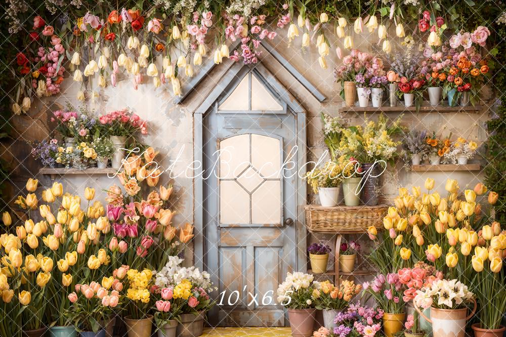 Kate Spring Flowers Tulips Greenhouse Backdrop Designed by Emetselch -UK