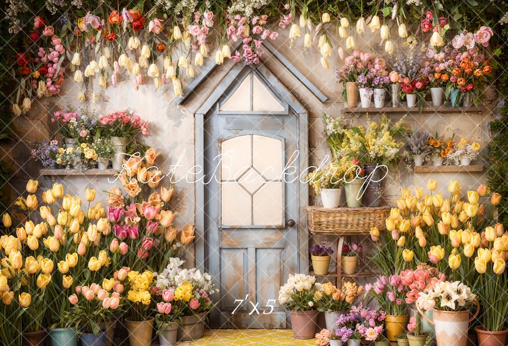 Kate Spring Flowers Tulips Greenhouse Backdrop Designed by Emetselch -UK