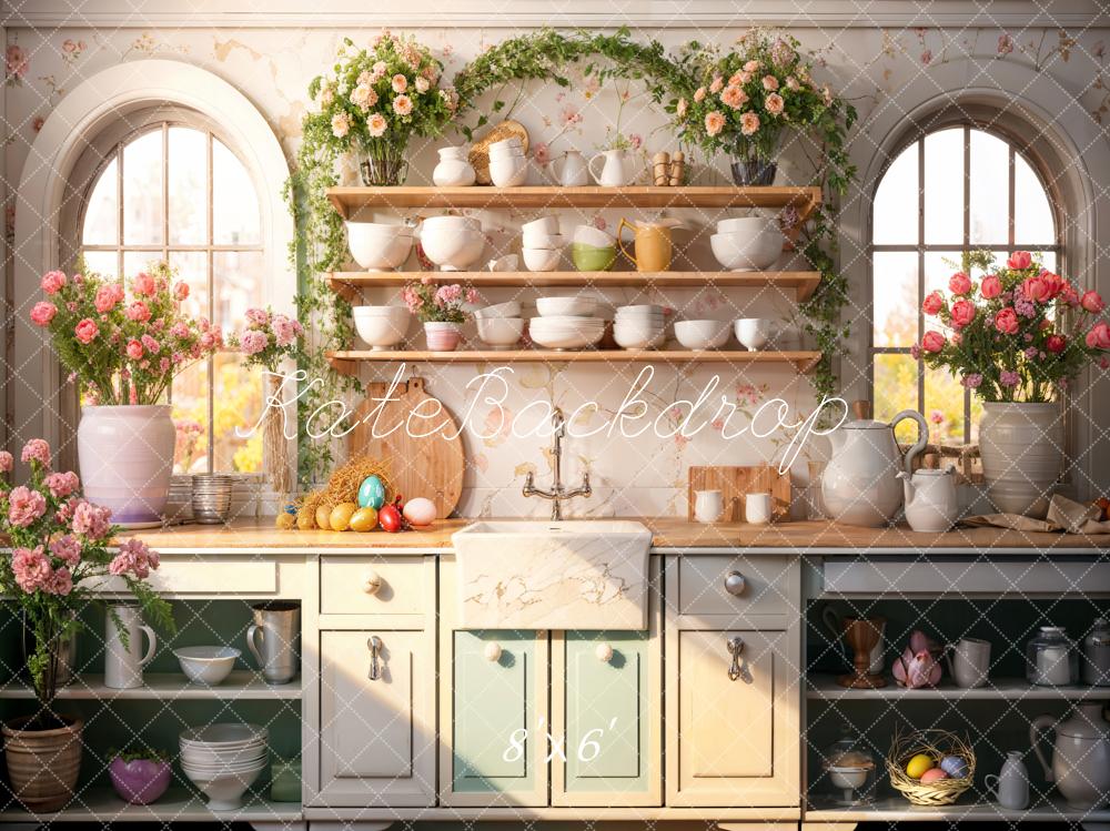 Kate Easter Flower Kitchen Backdrop Designed by Emetselch -UK