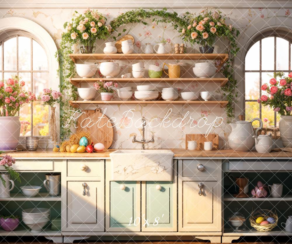 Kate Easter Flower Kitchen Backdrop Designed by Emetselch -UK