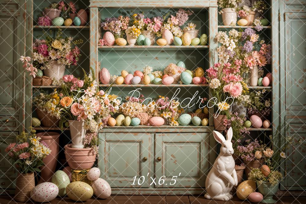 Kate Easter Eggs Flowers Rabbit Kitchen Backdrop Designed by Emetselch