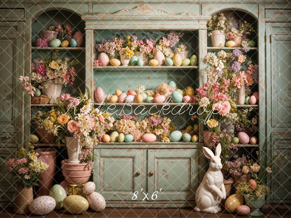 Kate Easter Eggs Flowers Rabbit Kitchen Backdrop Designed by Emetselch