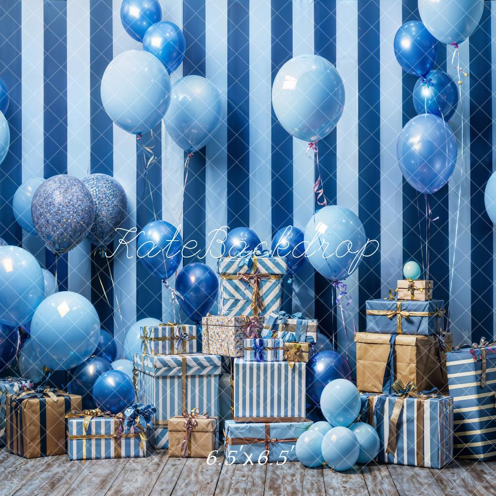 Kate Blue Balloon Gifts Cake Smash Backdrop Designed by Emetselch
