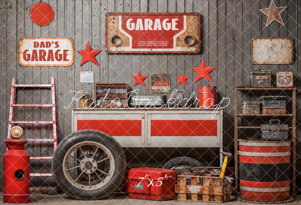 Kate Father's Day Red Tool Garage Backdrop Designed by Emetselch