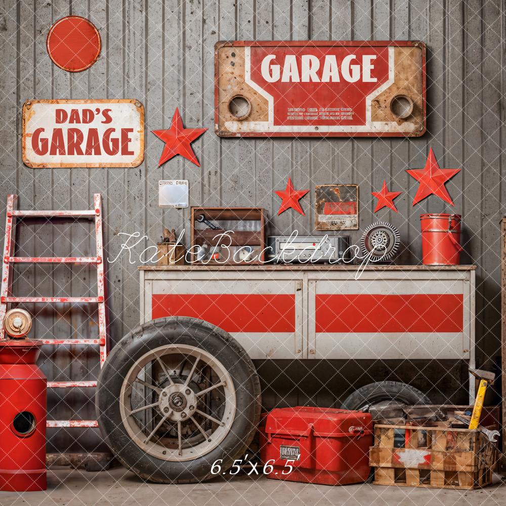 Kate Father's Day Red Tool Garage Backdrop Designed by Emetselch