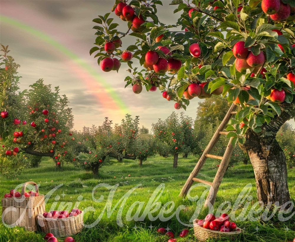 Kate Summer Rainbow Wooden Ladder Apple Orchard Backdrop Designed by Mini MakeBelieve -UK