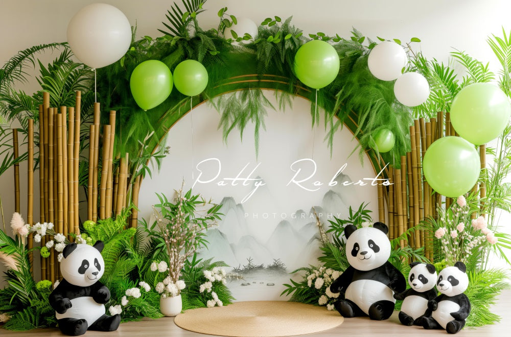 Kate Green Balloon Bamboo Arch Panda Backdrop Designed by Patty Robert