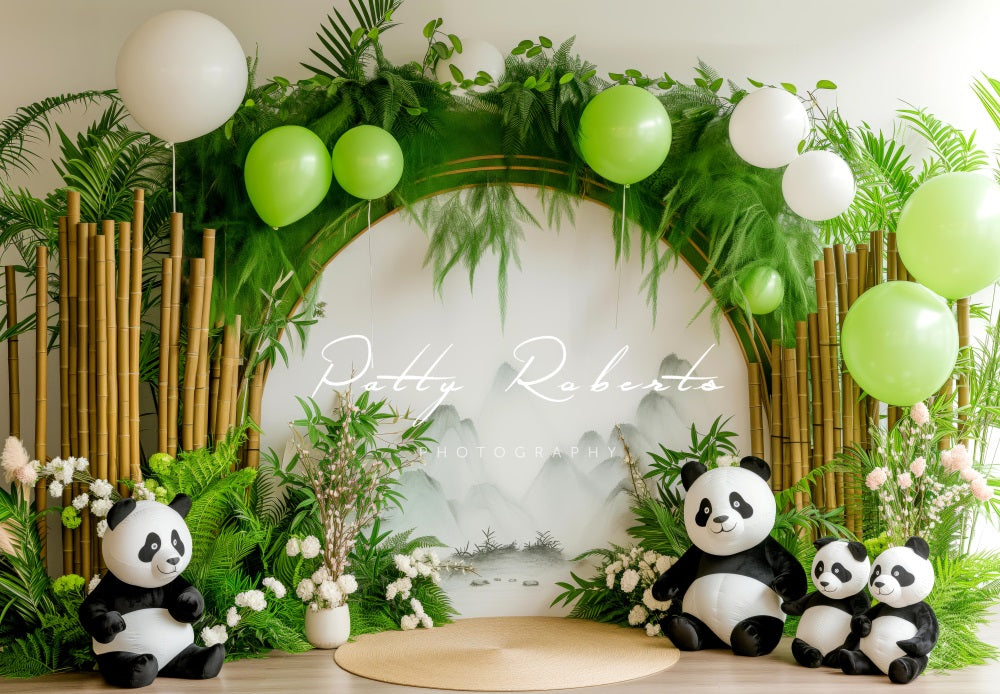 Kate Green Balloon Bamboo Arch Panda Backdrop Designed by Patty Robert -UK