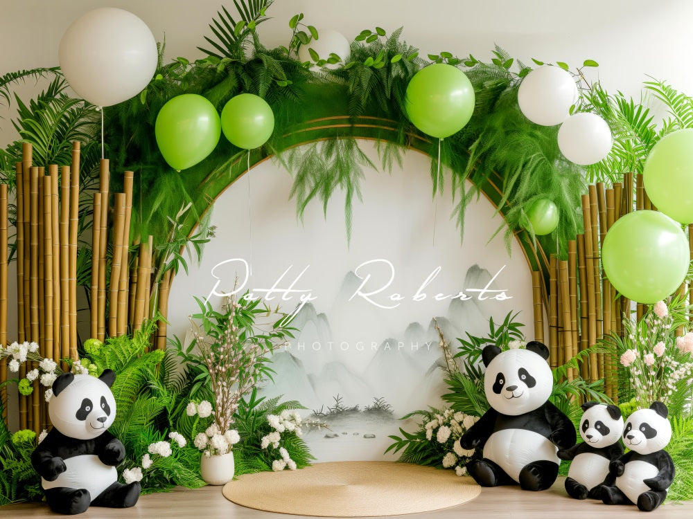 Kate Green Balloon Bamboo Arch Panda Backdrop Designed by Patty Robert