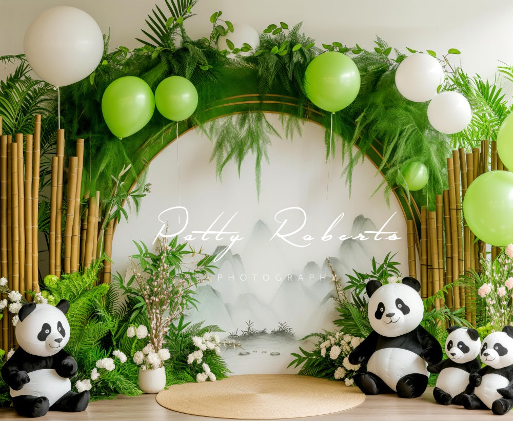Kate Green Balloon Bamboo Arch Panda Backdrop Designed by Patty Robert -UK
