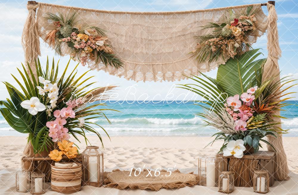 Kate Summer Boho Seaside Wedding Flower Backdrop Designed by Emetselch