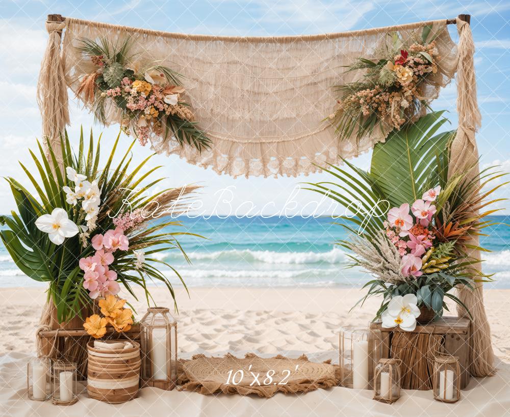 Kate Summer Boho Seaside Wedding Flower Backdrop Designed by Emetselch