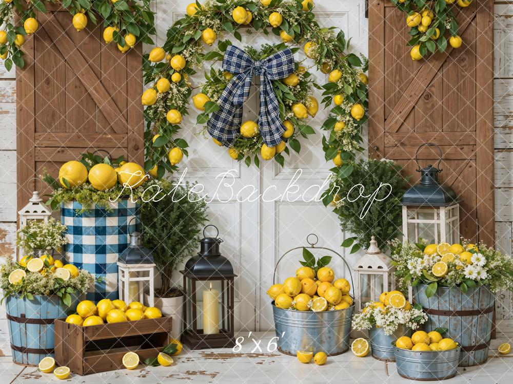 Kate Summer Lemon Barn Door Backdrop Designed by Emetselch