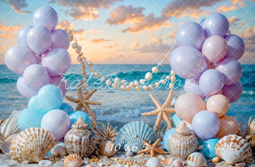 Kate Summer Sea Beach Balloon Mermaid Backdrop Designed by Chain Photography