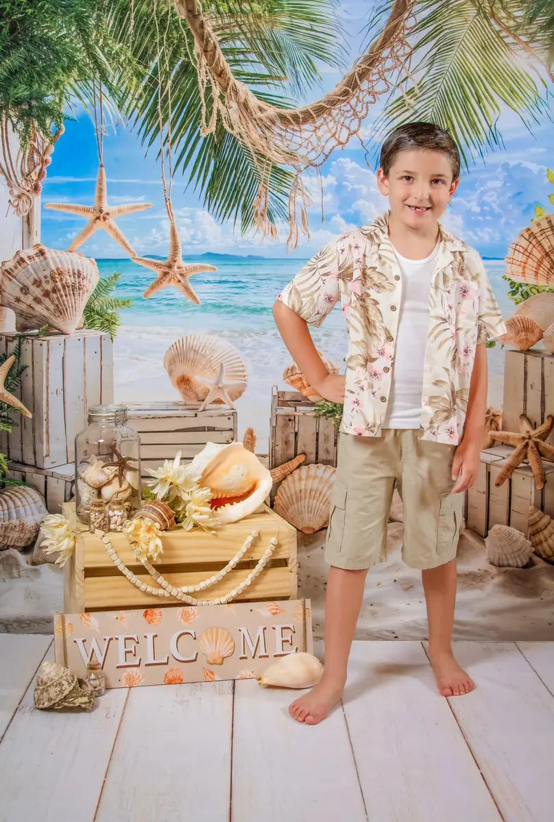 On Sale Kate Summer Seaside Beach Shell Backdrop Designed by Emetselch -UK