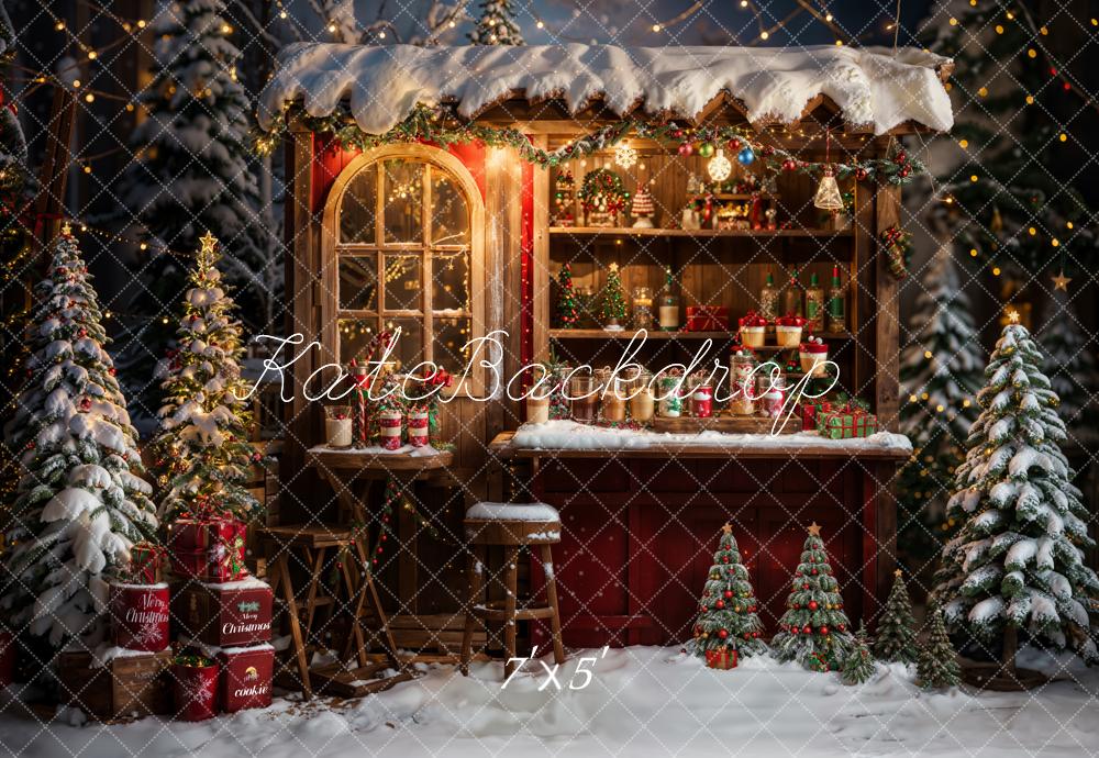 Kate Winter Christmas Dining Truck Backdrop Designed by Emetselch -UK