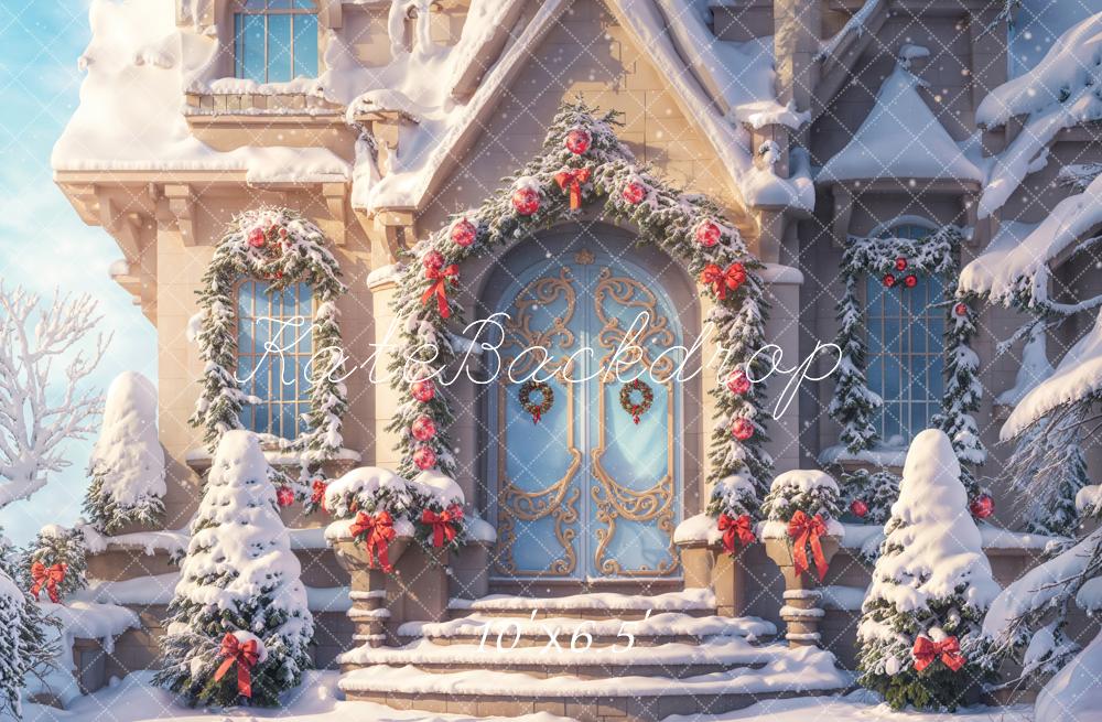 On Sale Kate Winter Fantasy Christmas Snow Cottage Backdrop Designed by Chain Photography -UK