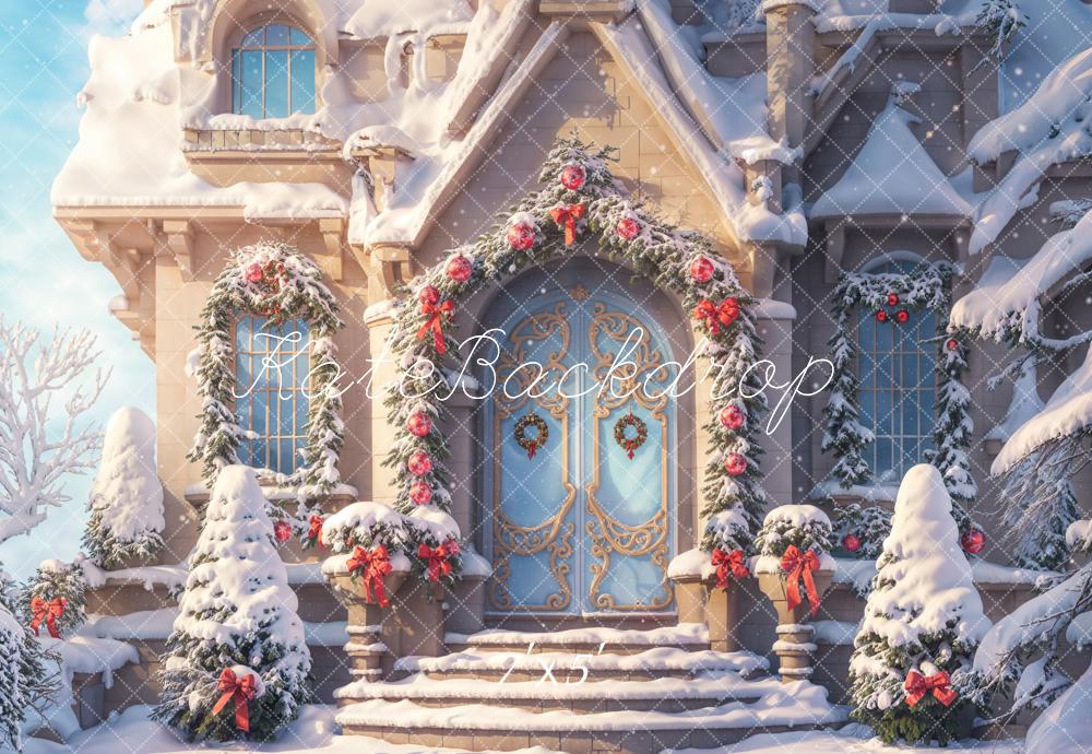 On Sale Kate Winter Fantasy Christmas Snow Cottage Backdrop Designed by Chain Photography -UK