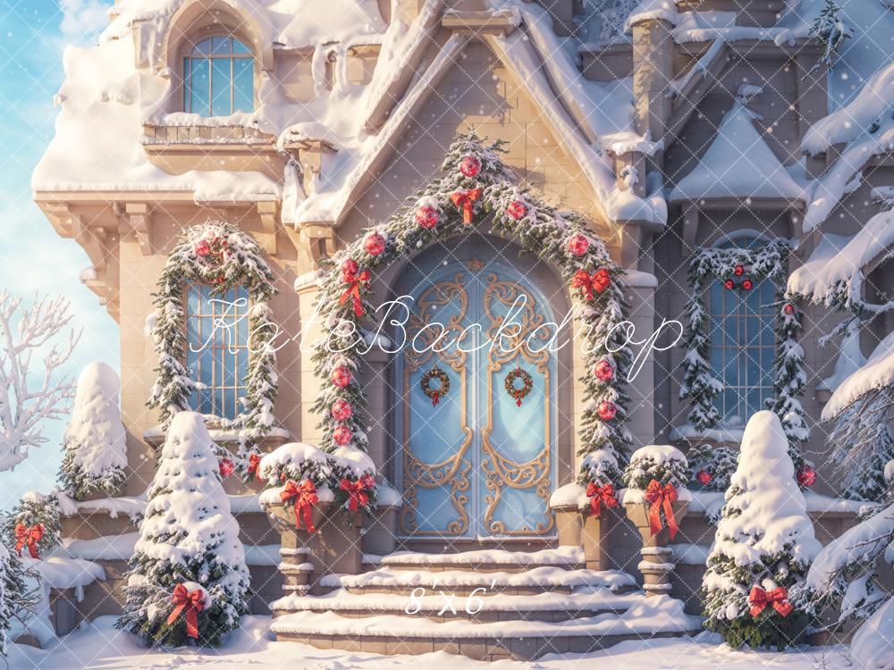 On Sale Kate Winter Fantasy Christmas Snow Cottage Backdrop Designed by Chain Photography -UK