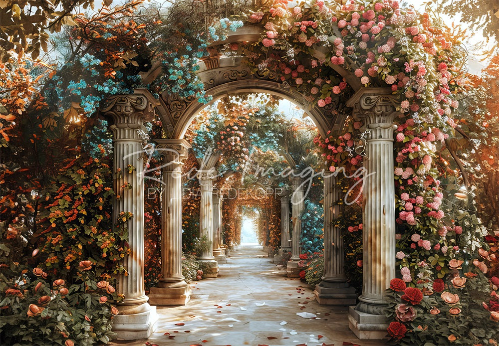 On Sale Kate Summer Fine Art Flower Vintage Building Arch Backdrop Designed by Lidia Redekopp -UK