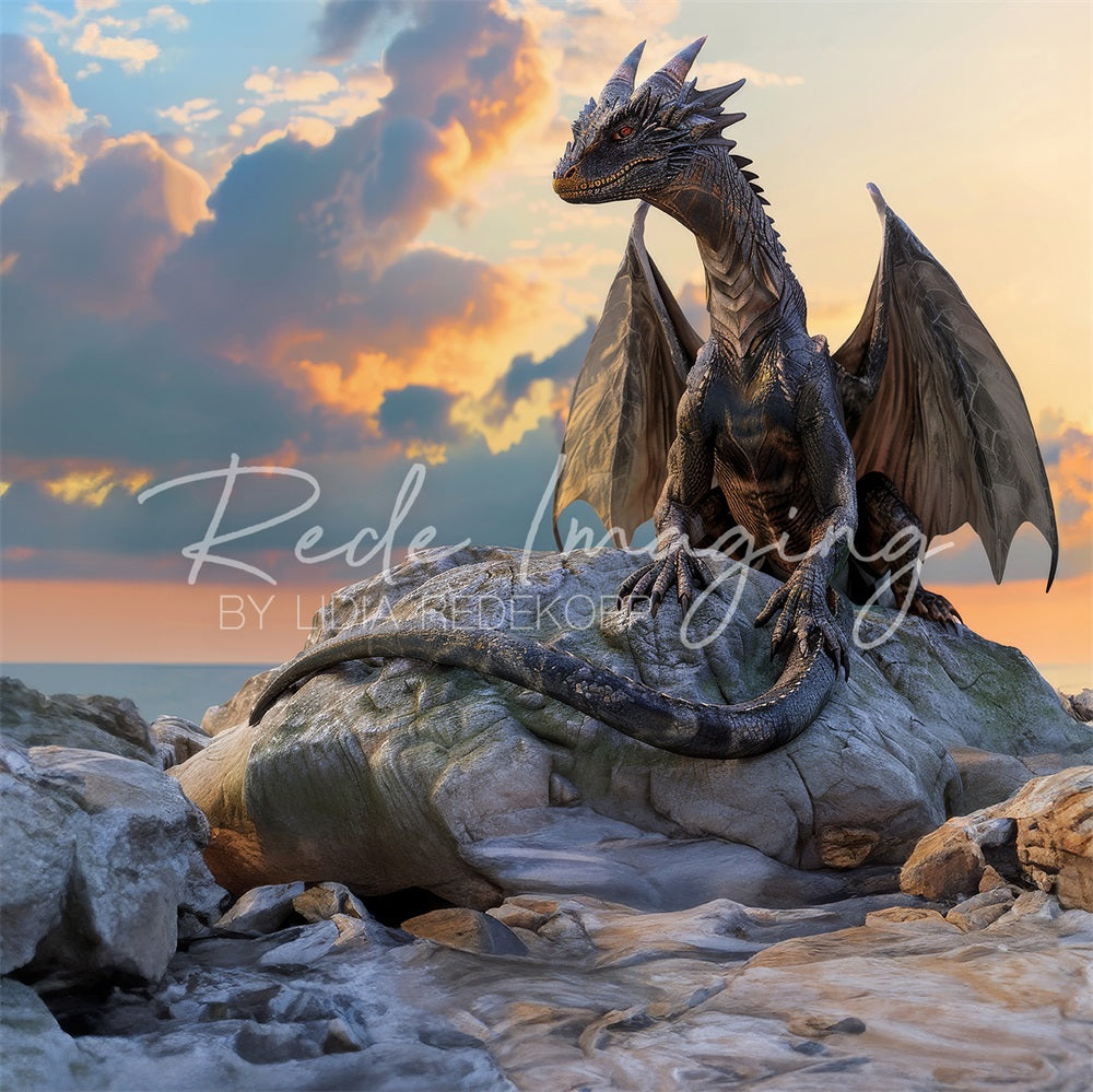Kate Fantasy Fairy Tale Black Magic Dragon Backdrop Designed by Lidia Redekopp -UK