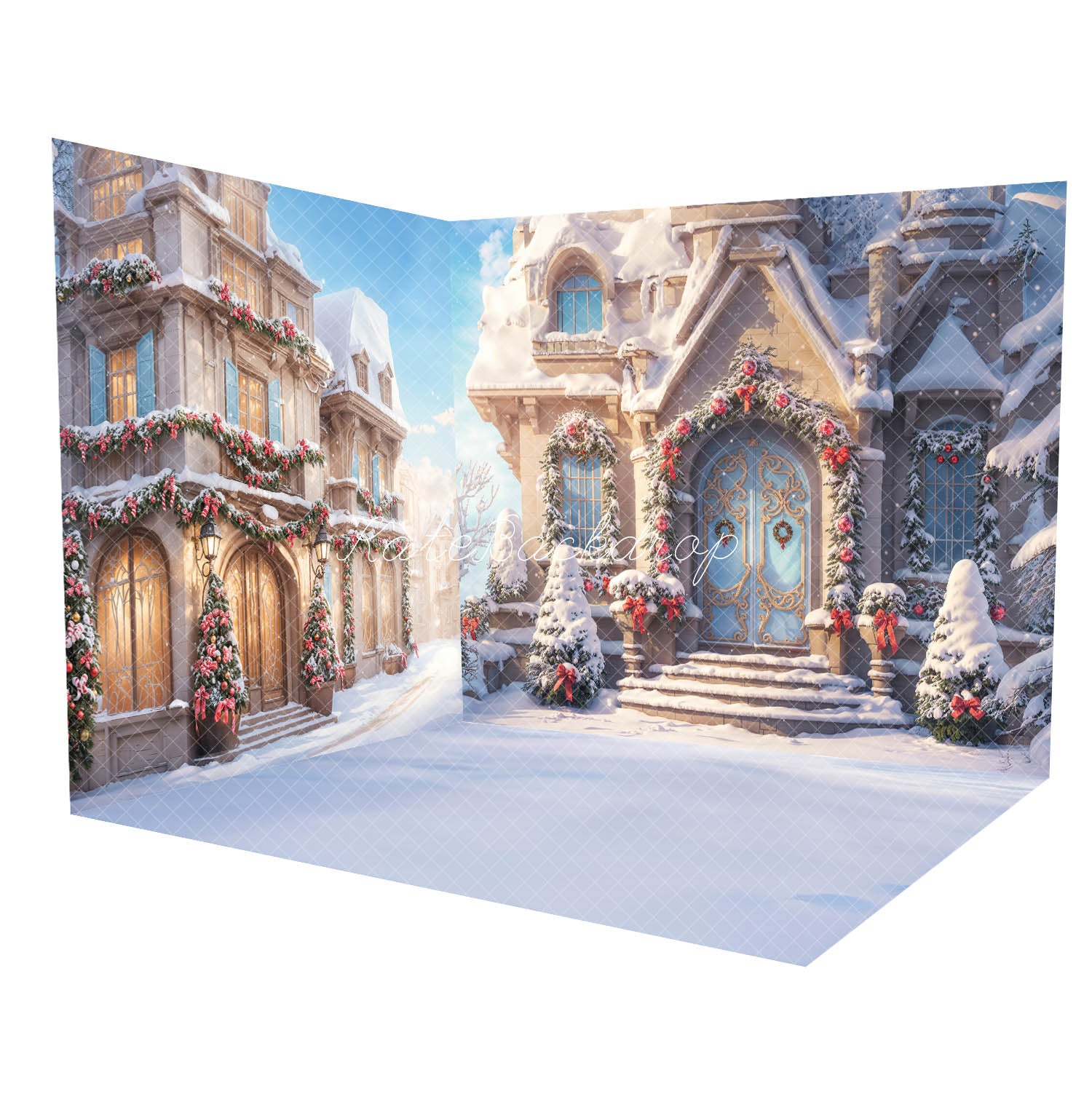Kate Winter Snow Christmas Modern Street Room Set -UK