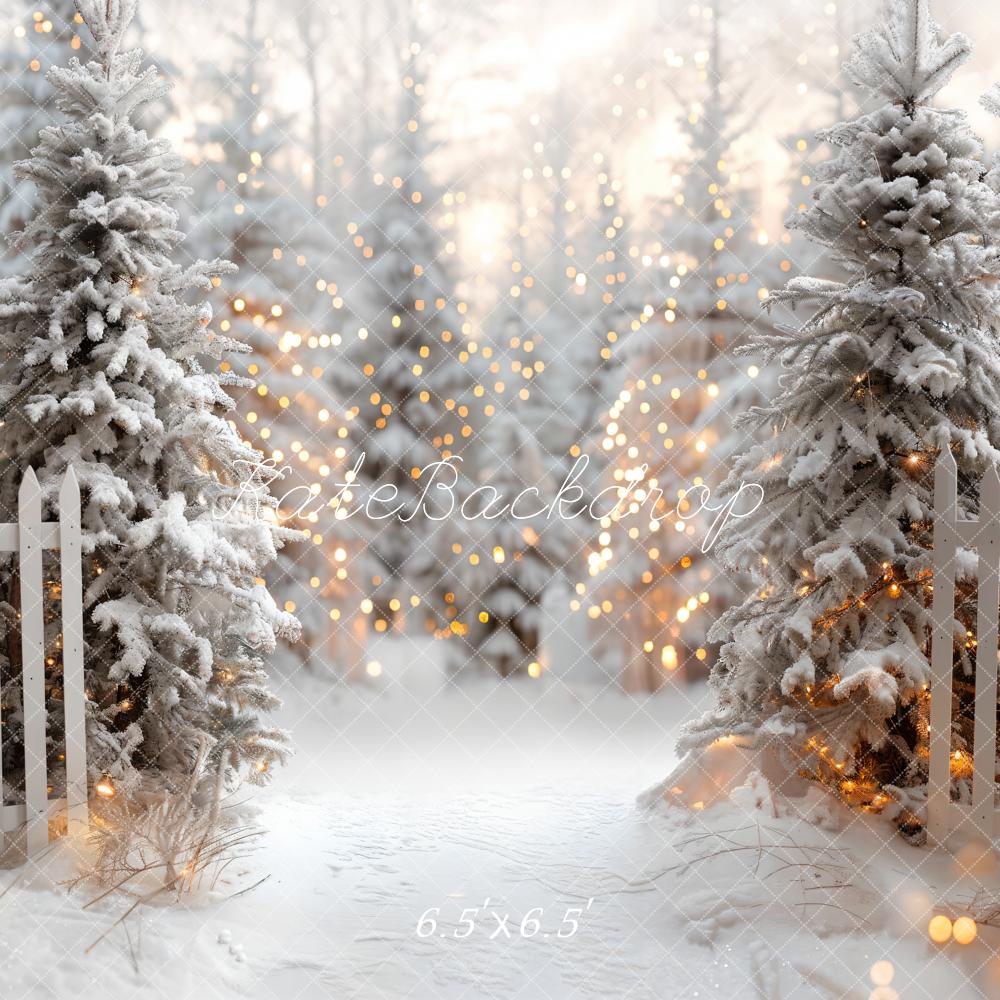 On Sale Kate Christmas Snowy White Forest Fence Backdrop Designed by Emetselch