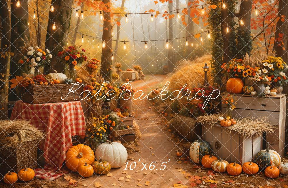 Lightning Deals Kate Pumpkin Maple Forest Path Backdrop Designed by Emetselch -UK