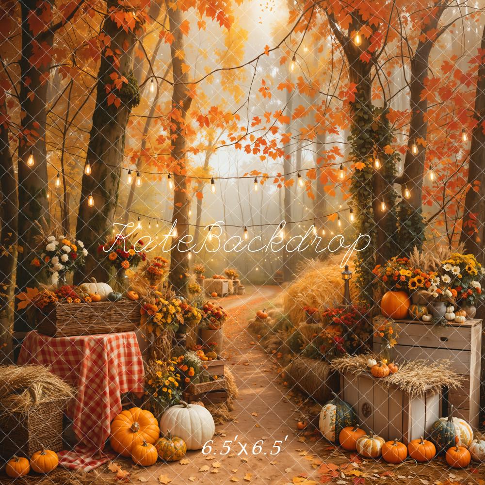Lightning Deals Kate Pumpkin Maple Forest Path Backdrop Designed by Emetselch -UK