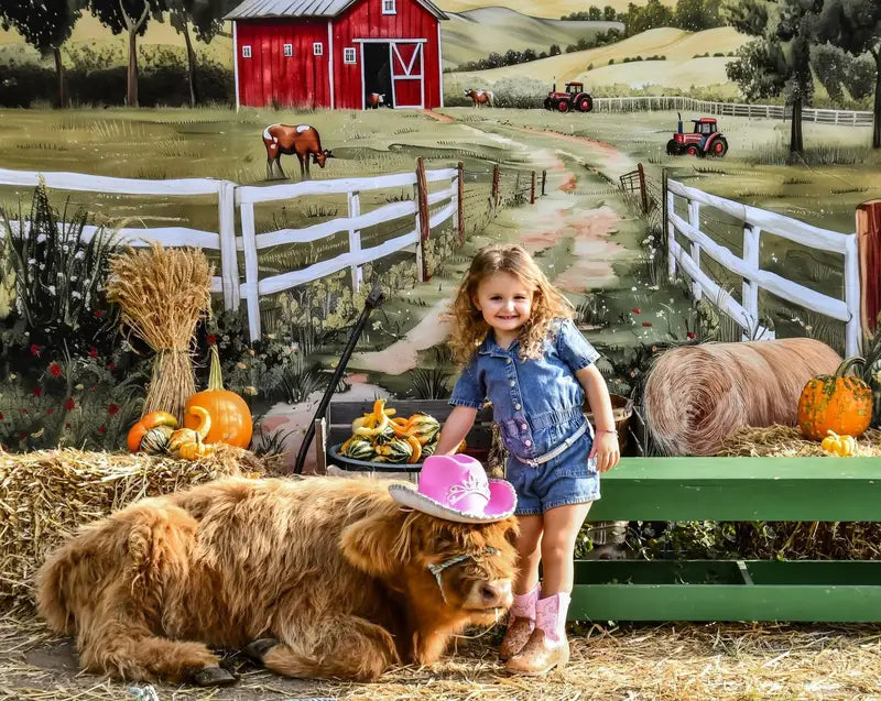 Kate Outdoor Forest Farm Red House Backdrop Designed by Patty Robert -UK