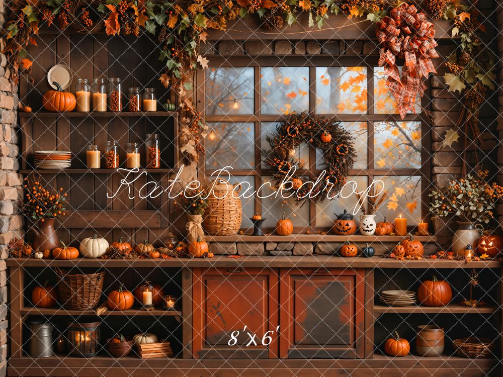 On Sale Kate Autumn Halloween Pumpkin Kitchen Backdrop Designed by Emetselch -UK