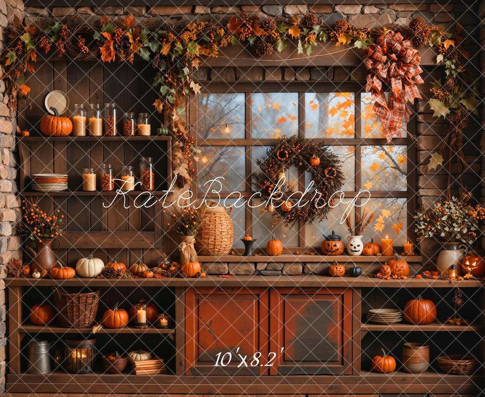 On Sale Kate Autumn Halloween Pumpkin Kitchen Backdrop Designed by Emetselch -UK