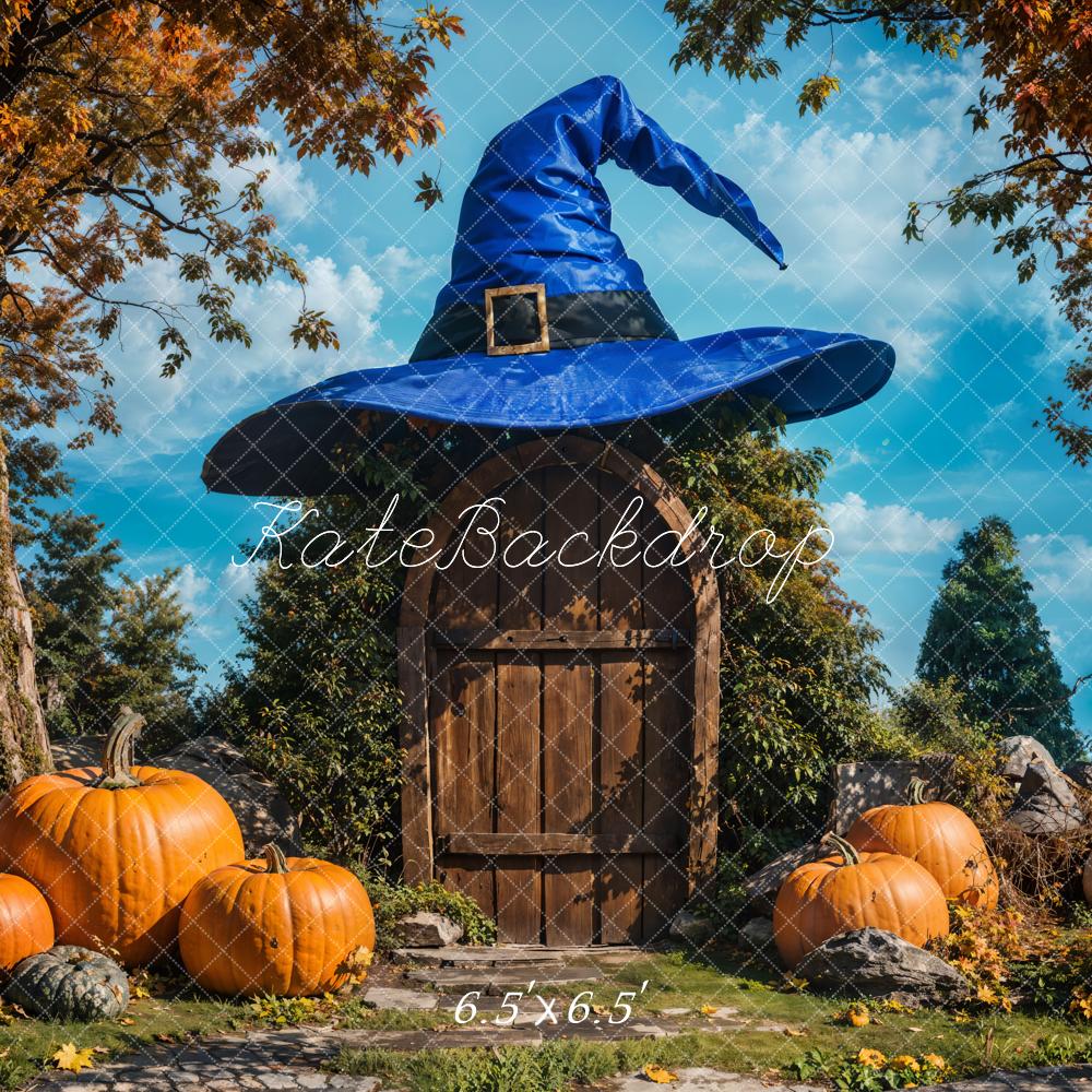 Kate Autumn Maple Tree Blue Magic Hat House Backdrop Designed by Emetselch -UK