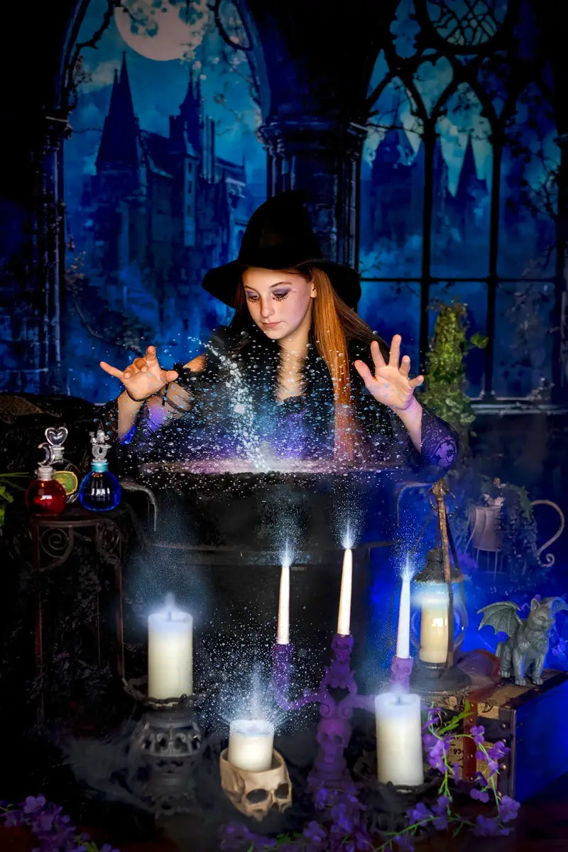 Kate Halloween Vintage Castle Midnight Backdrop Designed by Emetselch -UK