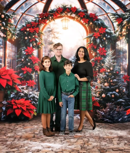 Kate Christmas Glass Greenhouse Plants Backdrop Designed by Emetselch -UK