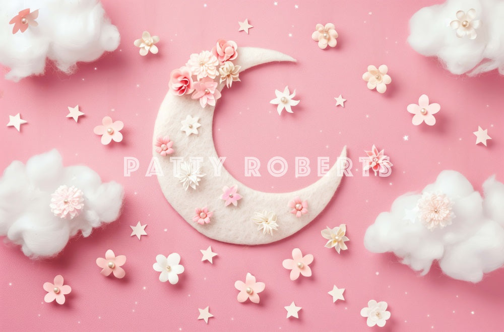 Kate Pink Moon And Flowers Backdrop Designed by Patty Robert -UK