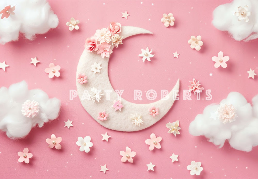 Kate Pink Moon And Flowers Backdrop Designed by Patty Robert -UK