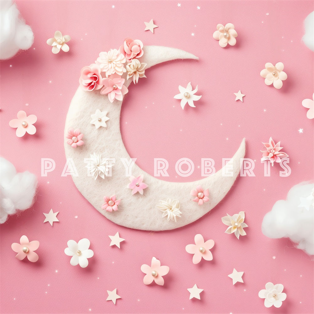 Kate Pink Moon And Flowers Backdrop Designed by Patty Robert -UK