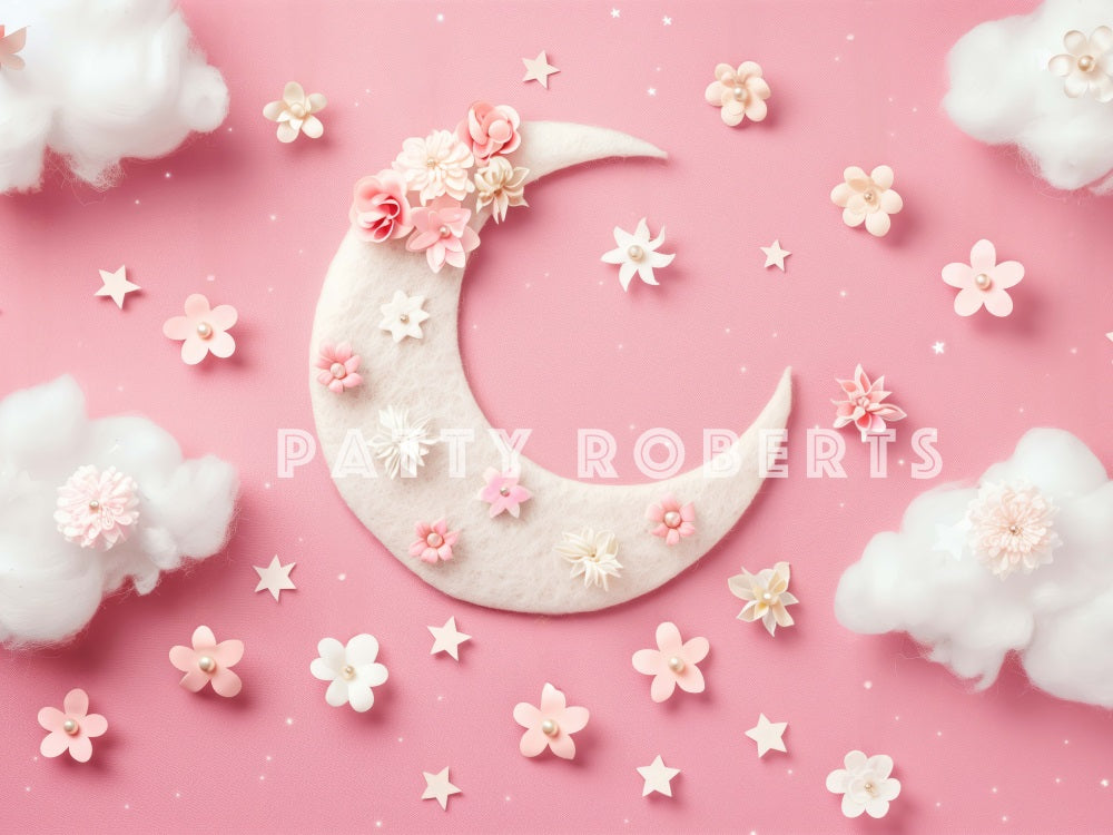Kate Pink Moon And Flowers Backdrop Designed by Patty Robert -UK