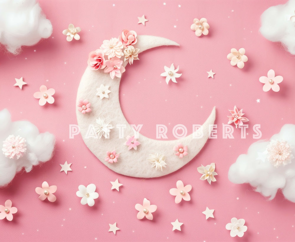 Kate Pink Moon And Flowers Backdrop Designed by Patty Robert -UK