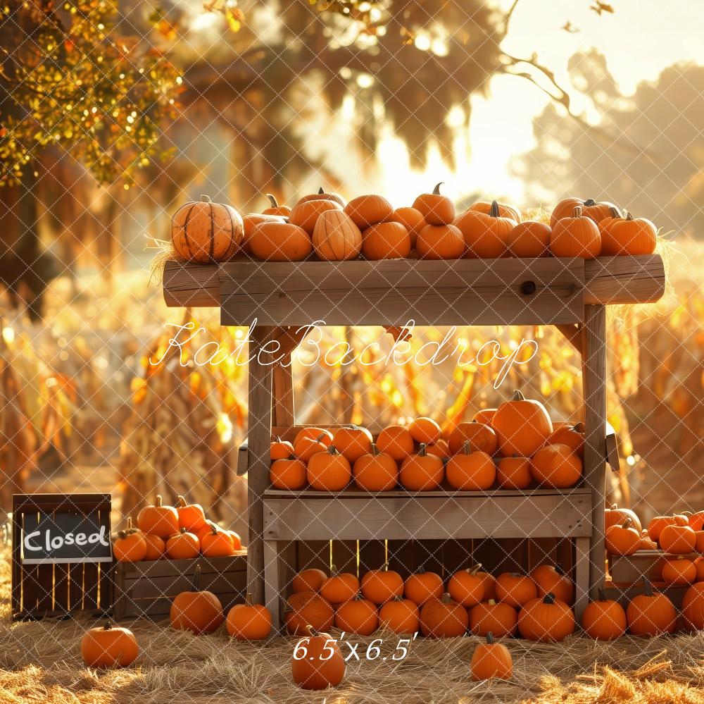 Kate Autumn Pumpkin Stand Harvest Field Backdrop Designed by Patty Robert -UK