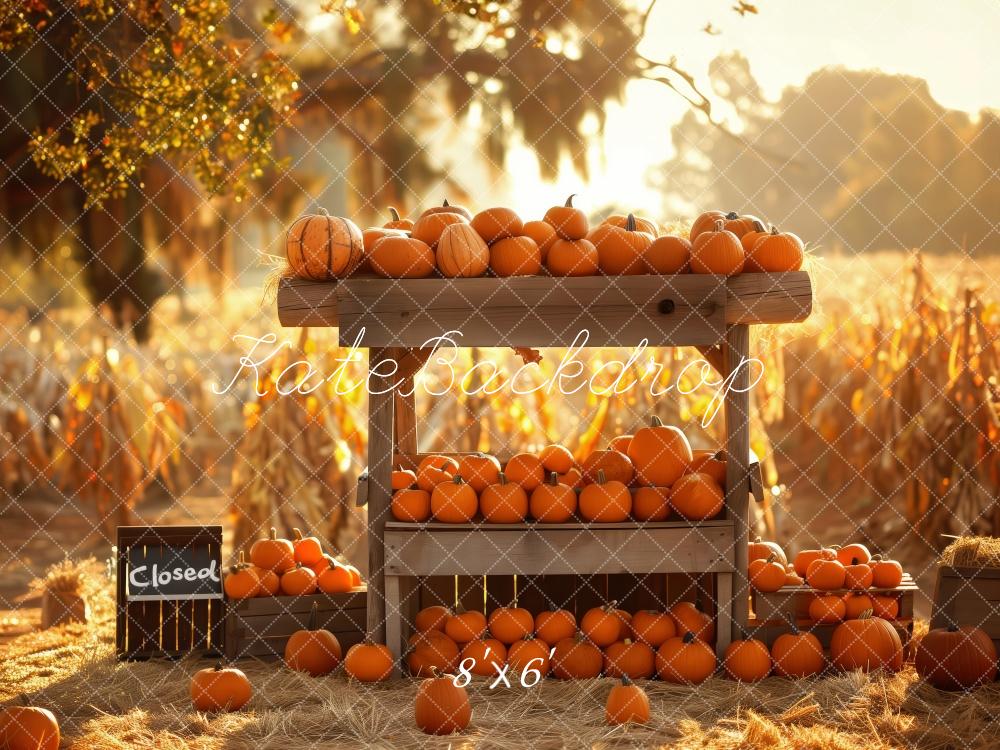 Kate Autumn Pumpkin Stand Harvest Field Backdrop Designed by Patty Robert -UK