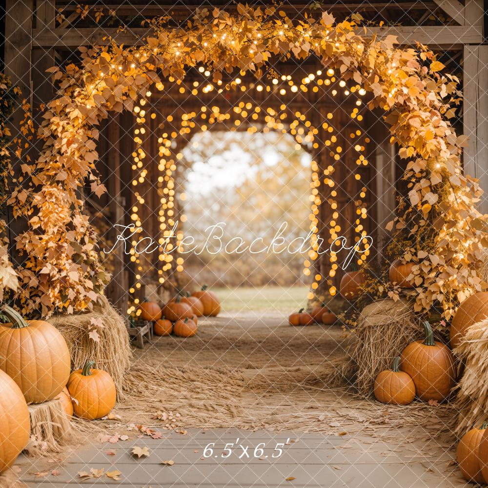 Kate Autumn Maple Arch Pumpkins Barn Backdrop Designed by Emetselch -UK
